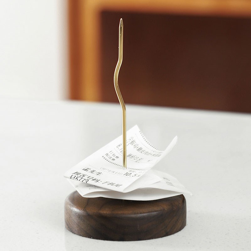 实木插单器叉单据票据插钉座收银点单插针插纸针插纸器后厨订单针