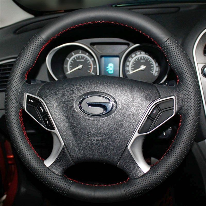 广汽传祺gs5/ga5/速博/GS4专车专用真皮手缝方向盘套全包把套四季