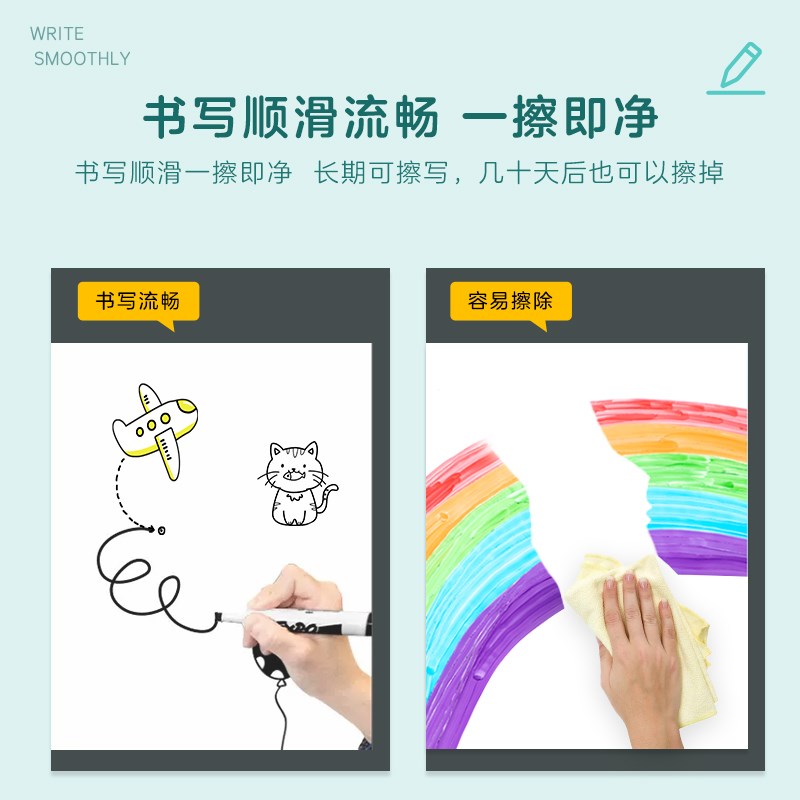 静电白板涂鸦墙贴儿童画画房间布置装饰墙面保护膜护墙贴防脏