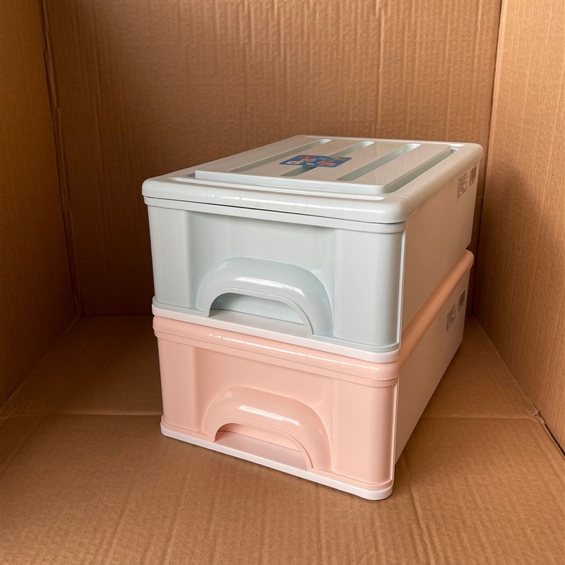 松佳牌F092塑料单层抽屉式卧室衣柜收纳盒白色文件柜储物柜10L