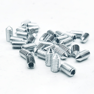 促销G 镀锌尖端紧定螺钉机米螺丝白锌尖头顶丝无头内六角M*