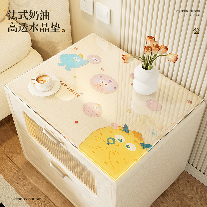 2024新款透明pvc床头柜垫防水软玻璃桌面保护垫子电视柜台面桌布