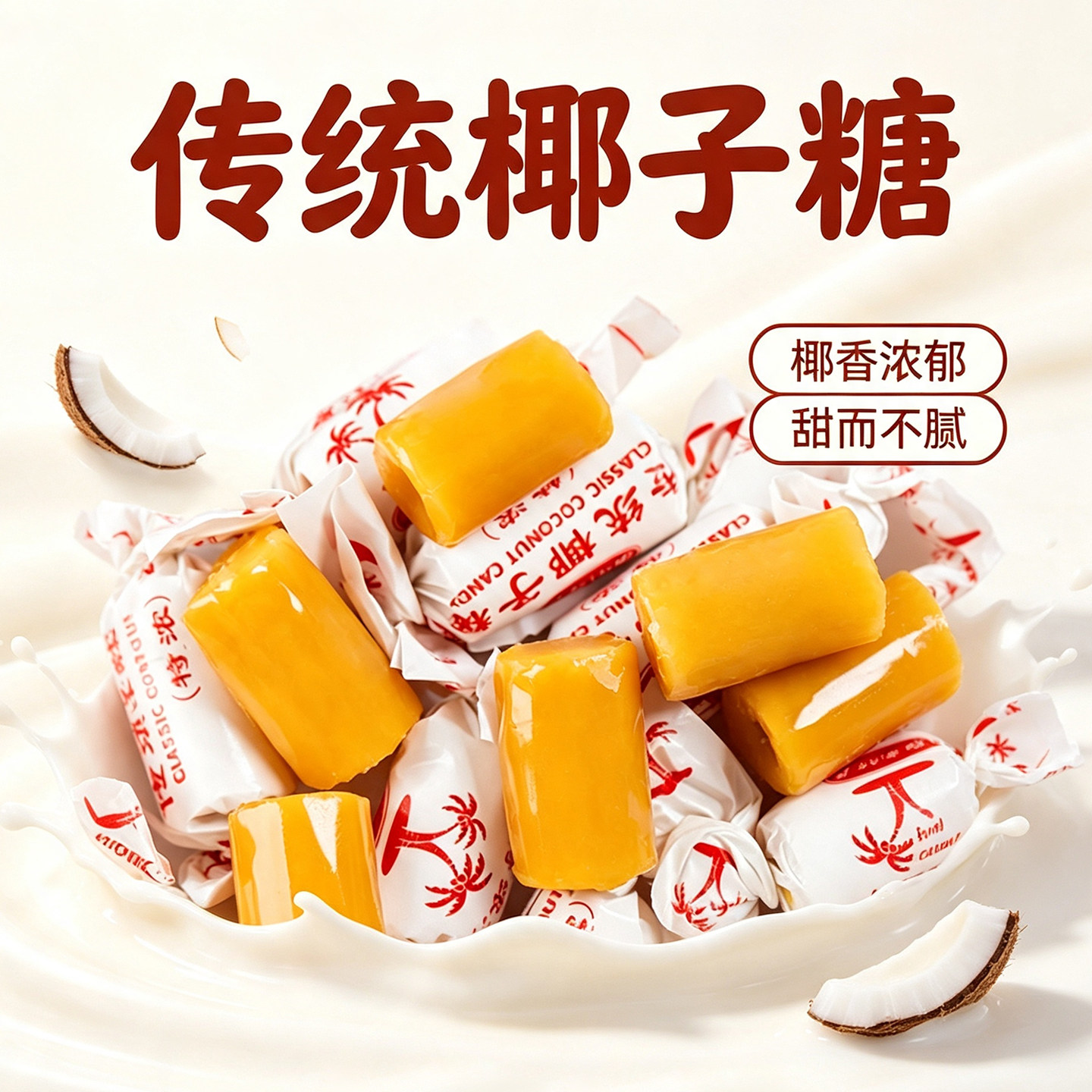 海南特产特浓椰子糖喜糖年货