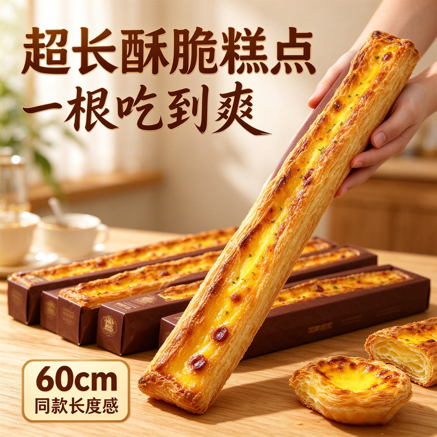 网红超长蛋挞爆款打卡追剧解馋烘