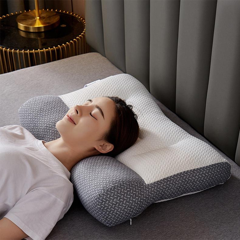 【新品上线】单人反牵引枕头枕助睡眠家用长方形成人针织枕芯JD