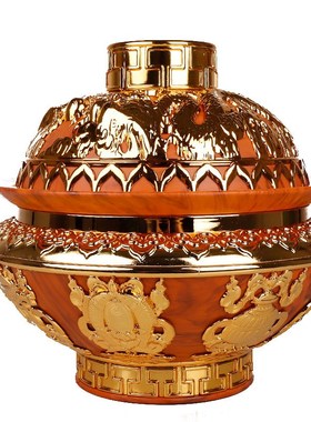 西藏佛具藏式八吉祥糌粑盒 百宝果盘 客厅家用 水果盘 果碟 摆件