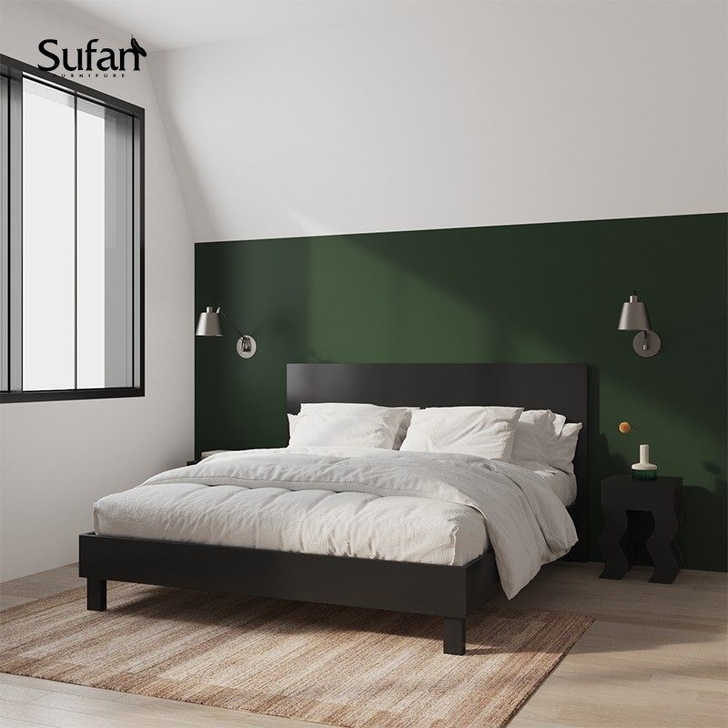 舒梵北欧轻奢木制床1.5米/1.8米双人床烤漆实木床民宿床