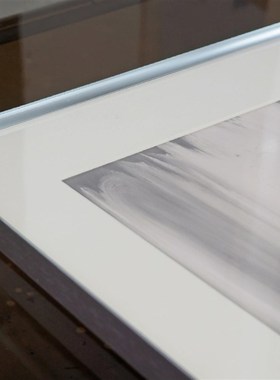 crisis art 97 银色框抽象艺术微喷装饰画金属感灰色办公室挂画