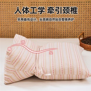 男女护颈椎枕芯助睡眠三角枕家用一对 荞麦枕头成人单人一只装