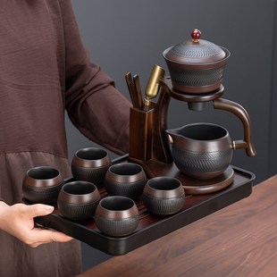 功夫泡茶壶懒人泡茶神器 紫陶茶具高端磁吸自动泡茶器家用套装
