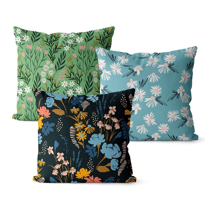 卉图案面棉麻沙发抱枕客厅装饰床头大靠垫午休靠枕腰靠垫,居家布艺,靠垫/抱枕,淘宝优惠券,粉丝福利购,淘宝优惠卷