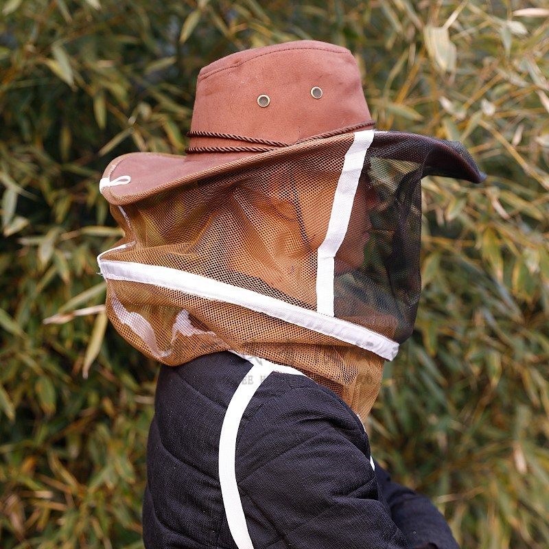 养蜂工具防蜂帽牛仔帽蜂衣蜂帽面网加厚马蜂服蜜蜂帽防护服