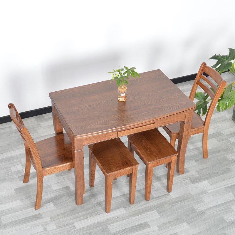 现代餐桌椅人 全实木长方形一桌六椅胡桃木色家用餐桌,住宅家具,板木餐桌,淘宝优惠券,粉丝福利购,淘宝优惠卷