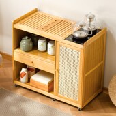 茶台小茶桌实木茶车茶水柜带轮阳台茶几茶具装 烧水一体