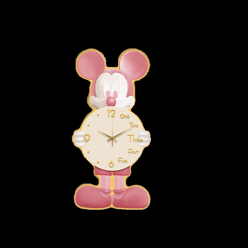 米奇LED氛围灯画玄关钟表挂钟客厅时钟新款时尚大气创意时钟壁灯