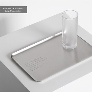 工业风黑色方形不锈钢金属托盘餐盘茶具收纳烤盘餐厅烤箱厨房家用