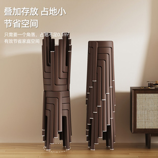 轻奢塑料高凳子家用简约可叠放加厚风车凳吃饭备用圆桌高级感胶凳