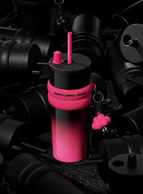 高颜值男保温杯女大容量车载陶瓷新款吸管办公室2025网红爆款水杯