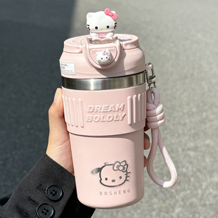 hellokitty可爱咖啡杯2025新款女生保温水杯子学生上学专用吸管杯