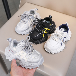 皮面老爹鞋 6岁男女童时尚 百搭休闲跑步鞋 老爹鞋 儿童厚底运动鞋