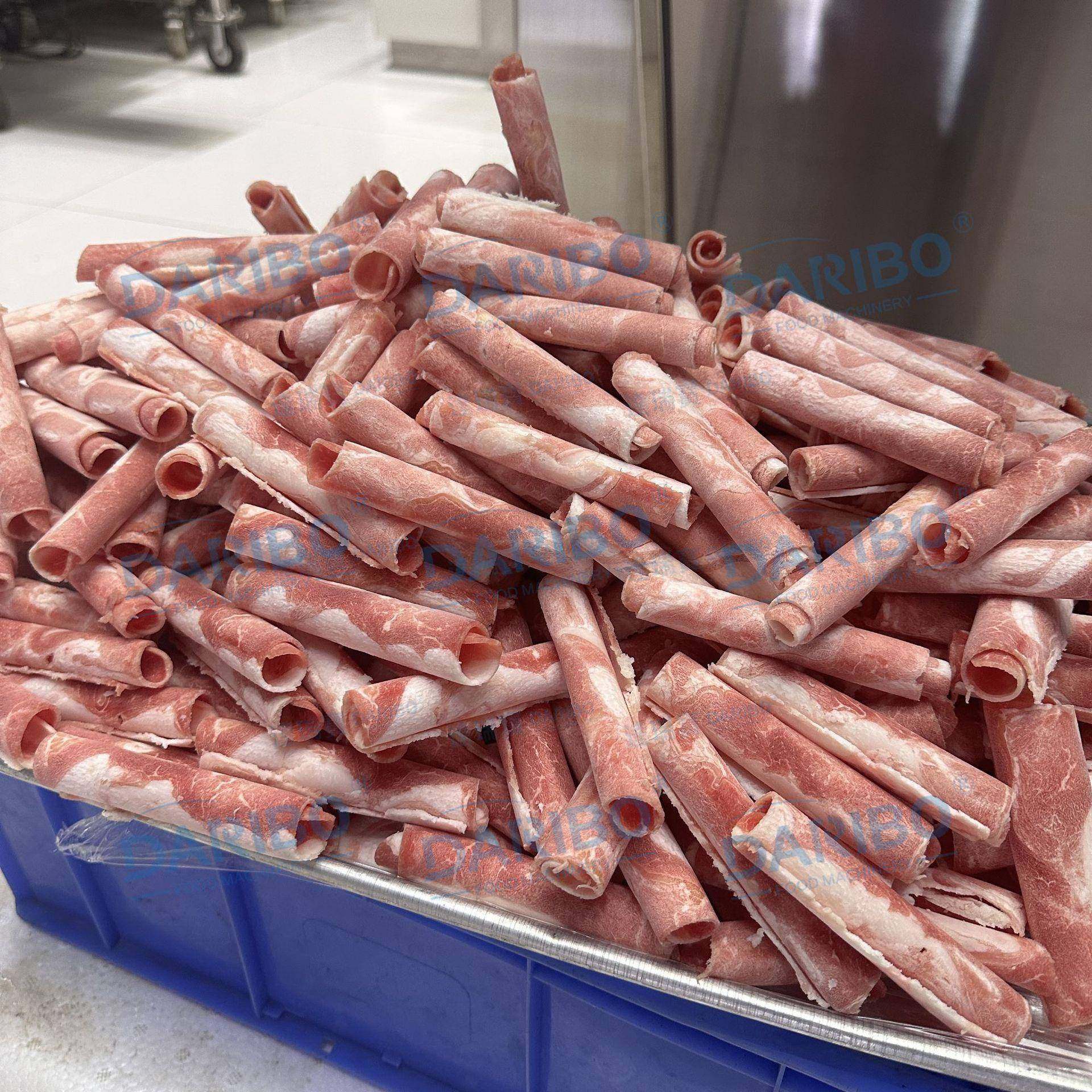*商用牛羊肉切片机全自动数控羊肉切卷机冻肉切卷机器牛肉切片