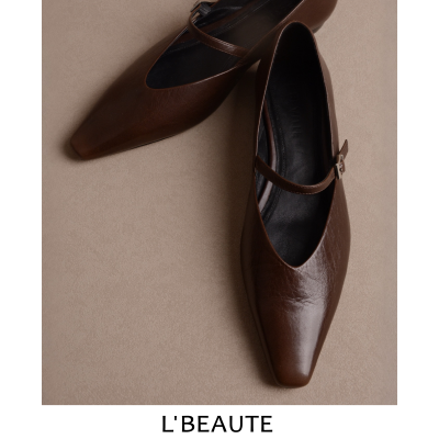 L'BEAUTE小方头V口单鞋