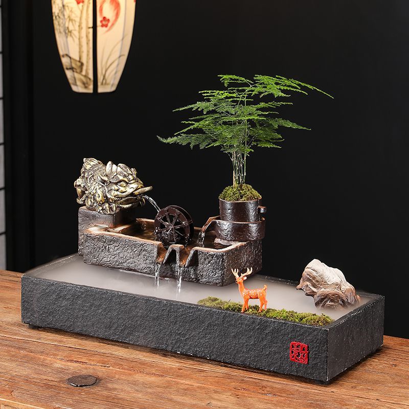 创意招财流水摆件金蟾陶