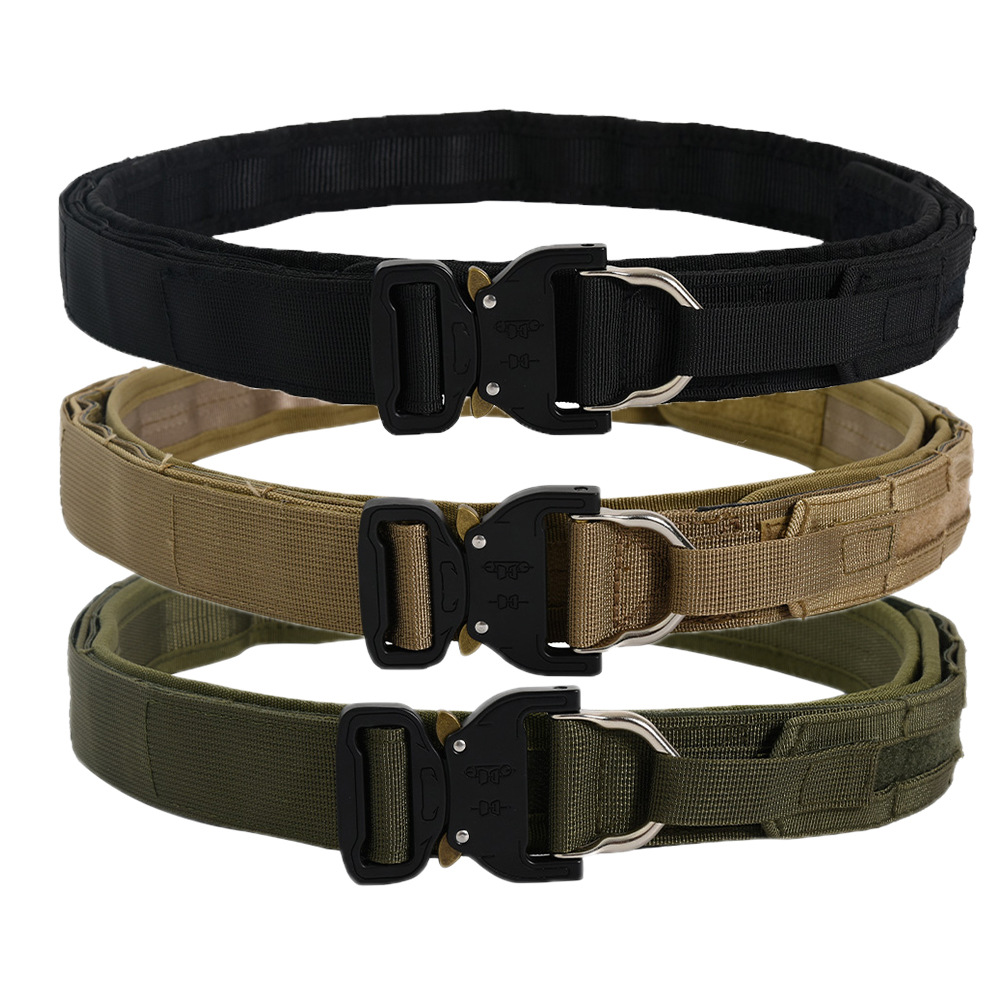 3.8cm双层加厚款战术腰带 升级版眼镜蛇扣尼龙腰带军迷CS户外腰带