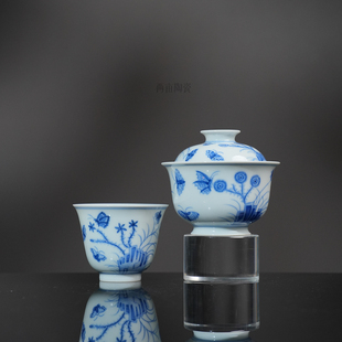 望月怀古三秋福利套组茶具 景德镇全手工手绘高档送礼中式茶器