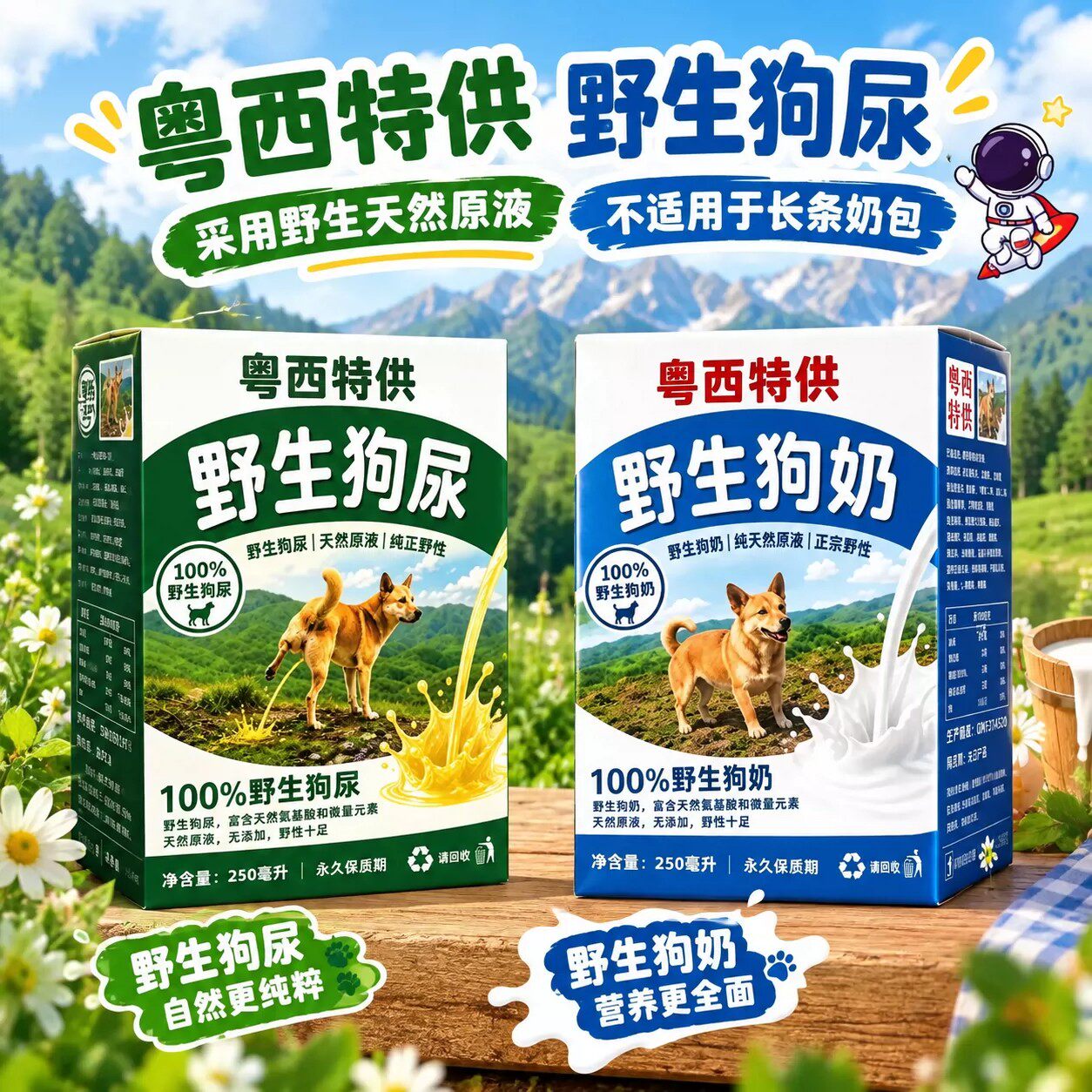 粤西特供买野生狗奶送狗尿贴纸2026网红爆款稀奇古怪抽象猎奇整蛊