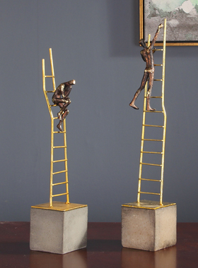 攀登者 创意人物雕塑 思考者摆件 书房书柜电视柜饰品 玄关工艺品