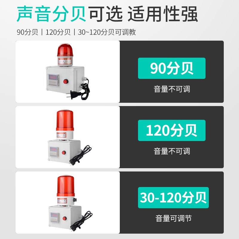 计时报警器220V循环延时LED声光工业设备时间定时工作提醒警示灯