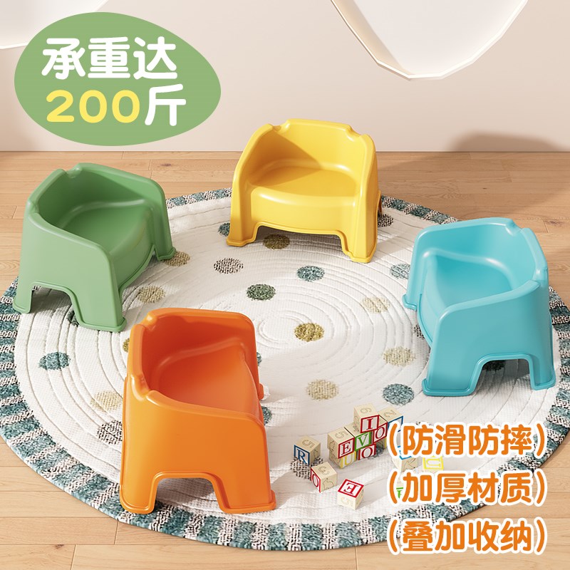 塑料小凳子家用矮凳儿童凳子加厚靠背椅子创意宝宝凳子防滑小板凳