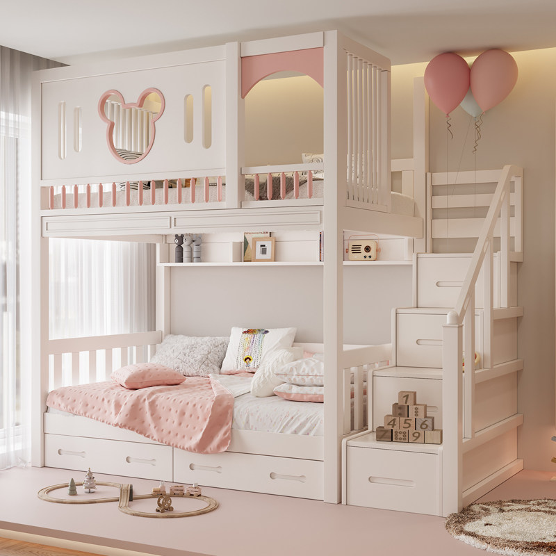 全实木儿童床高低床双人床上下铺子母床城堡公主床女孩二层双层床,住宅家具,高低/子母床,淘宝优惠券,粉丝福利购,淘宝优惠卷