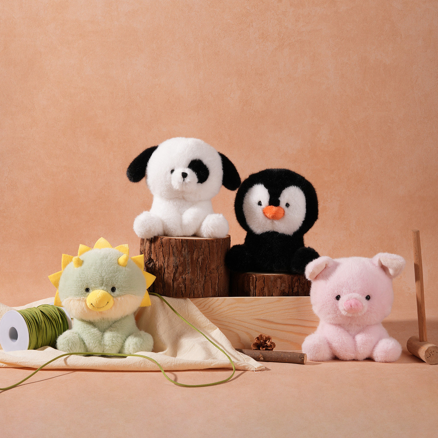 NEVERLAB萌新大头系列毛绒公仔动物玩偶小熊猫企鹅可爱摆件送礼,玩具/童车/益智/积木/模型,毛绒/玩偶/公仔/布艺类玩具,淘宝优惠券,粉丝福利购,淘宝优惠卷