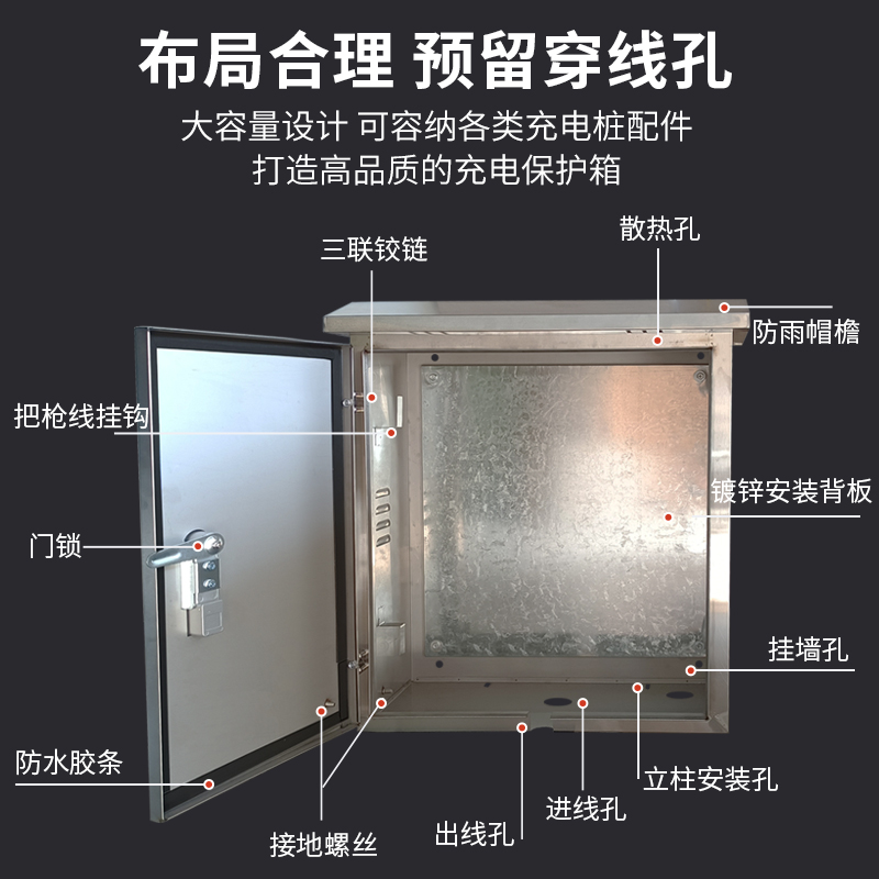 304不锈钢比亚迪充电桩保护箱电动汽车配电箱秦元宋唐汉海豚立柱