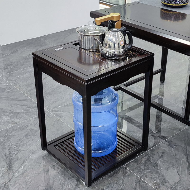 十方边几柜侧边柜茶柜烧水架子沙比利实木边柜茶桌茶台大板边几