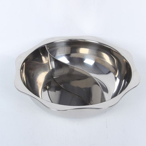 厂家不锈钢鸳鸯火锅盆 太阳八角盆 鸳鸯锅清汤锅饭店用品