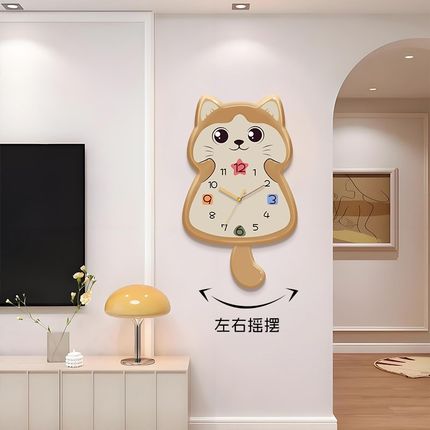 创意钟表客厅挂钟家用摇摆钟电子时钟挂墙静音现代新款挂表石英钟