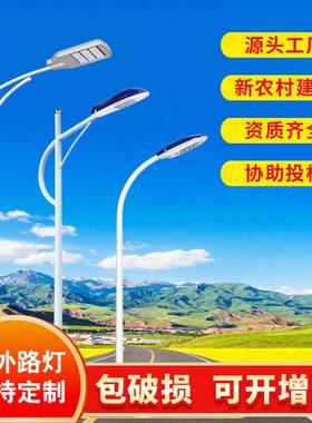 跨境道路路灯杆头7米8米马路市电路灯高亮高低双臂LED路灯户外杆