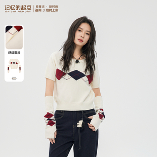 记忆的起点套头毛衣2026春季新款时尚气质百搭针织上衣70GC51107Z