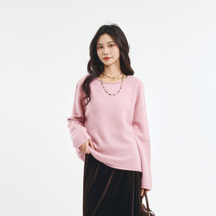 记忆的起点套头毛衣2026春季新款圆领宽松显瘦针织上衣70AC56055