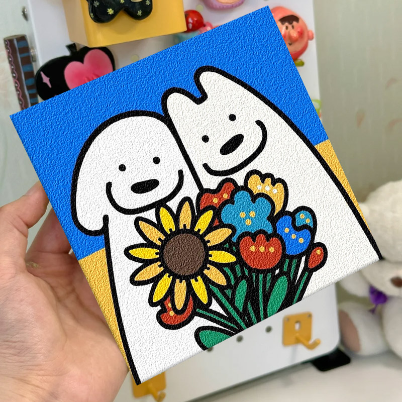 艺术立体石英砂肌理画diy材料全套手绘填色减压填色丙烯装饰挂画图片