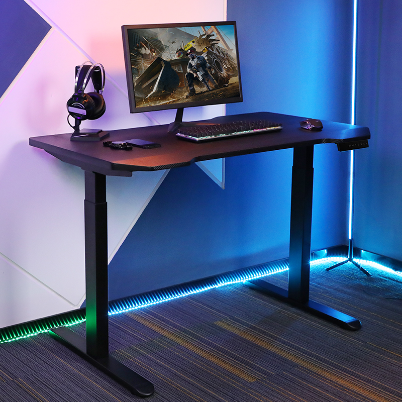 爱美卓炭纤维电动升降桌电脑桌家用办公书桌电竞桌可升降桌子工作