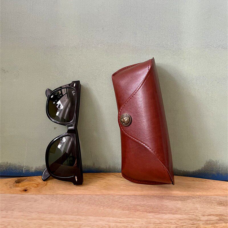 复古眼镜盒手工高档PU皮革太阳眼镜盒便携抗压男女近视镜墨镜盒