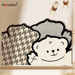 满得达浴室吸水卡通地毯卫生间厕所门口地垫硅藻泥耐脏速干防滑垫