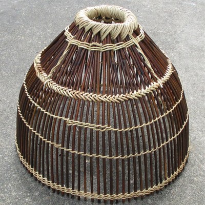 竹编鱼篓鸡罩鱼罩灯罩农家乐装饰泥鳅笼有孔圆形多功能捕鱼器