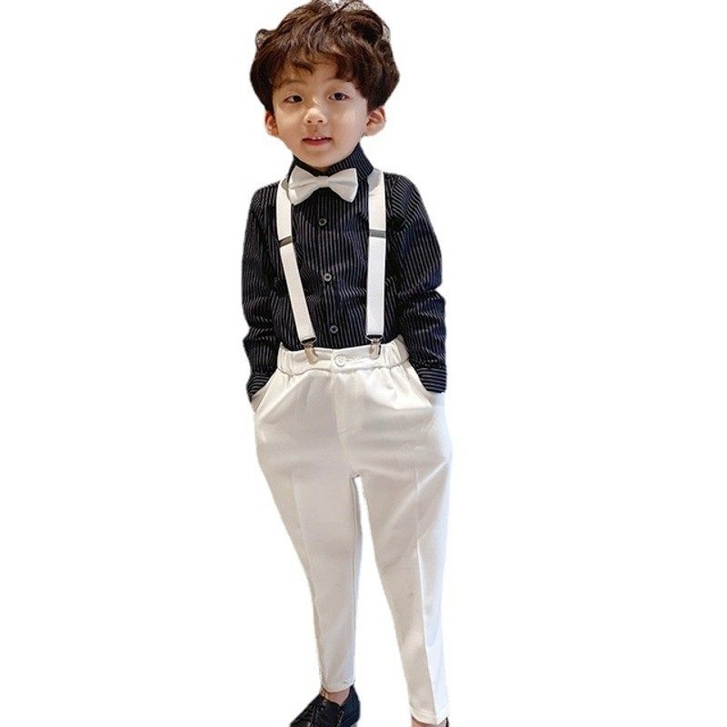 儿童花童生日礼服主持人男童演出服小男孩西装背带裤钢琴西服套装