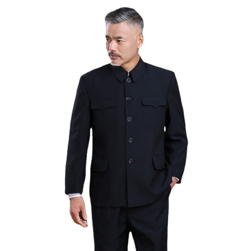 中老年中山装春秋上衣男老年人中山服装外套男爸爸夏装中国风男装,男装,中山装,淘宝优惠券,粉丝福利购,淘宝优惠卷