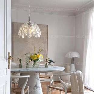 凯乔 法式复古餐厅吊灯 高级感设计师款简约水晶吧台岛台卧室书房